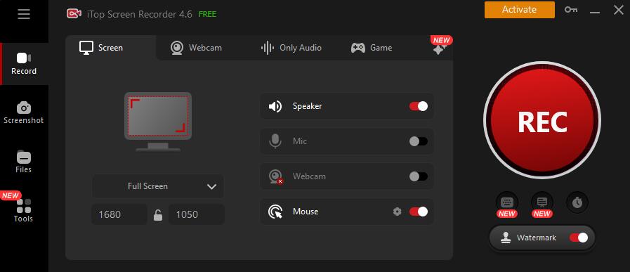 iTop Screen Recorder freeware screenshot