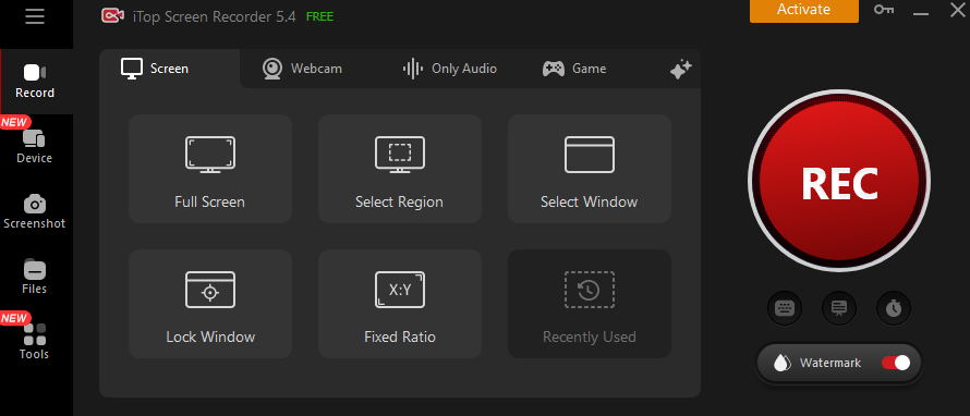 Windows 10 iTop Screen Recorder full